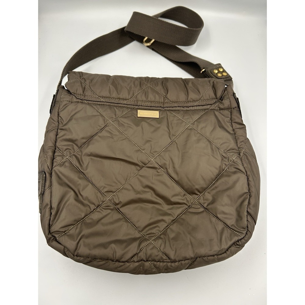 Sonia Rykiel Brown Quilted Shoulder/Crossbody Bag Gold Hardware Zip Snap Pockets - Picture 6 of 14